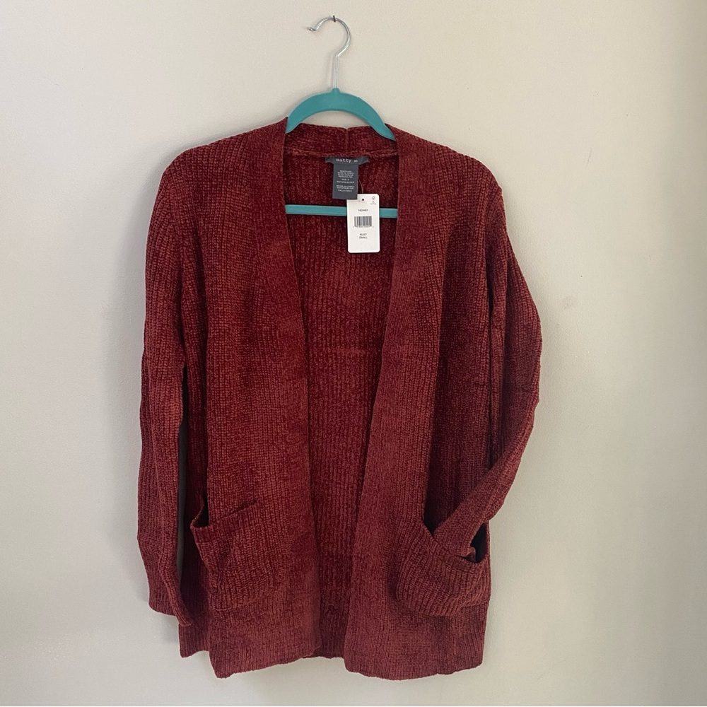 Matty M Women’s Size Small Rust Color Oversized Cardigan NWT